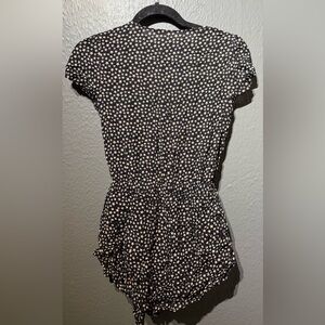 Chic Black and White Floral Romper